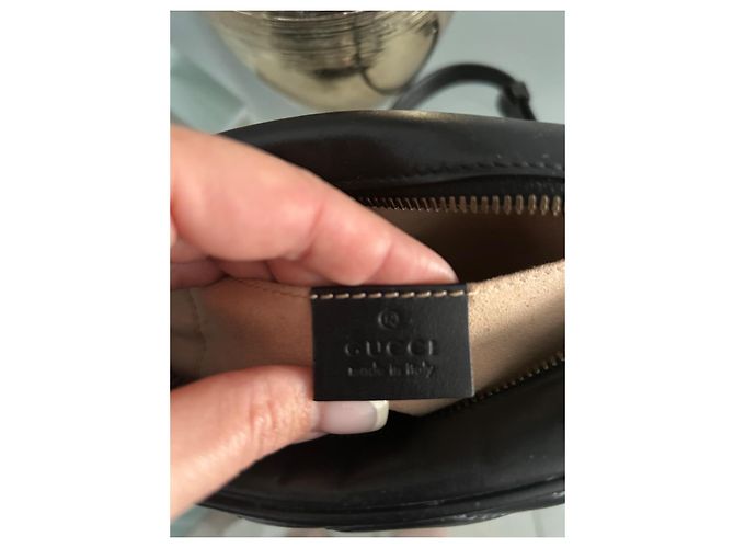 Borsa a spalla Gucci Marmont in pelle nera Nero - vista 6