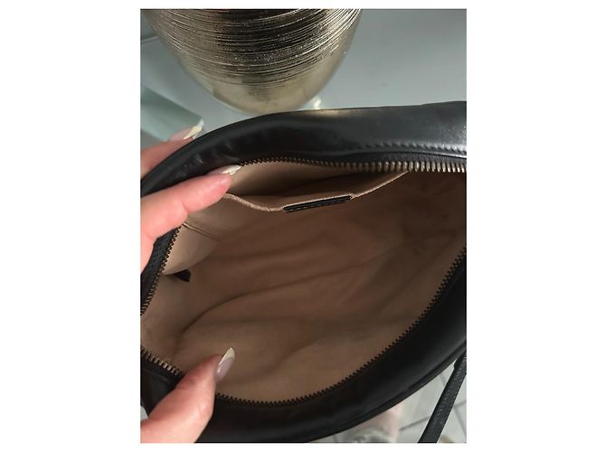 Borsa a spalla Gucci Marmont in pelle nera Nero - vista 8