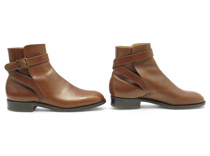 BOTAS JODHPUR JM WESTON 722 8.5D 42.5 COURO MARROM - vista 3