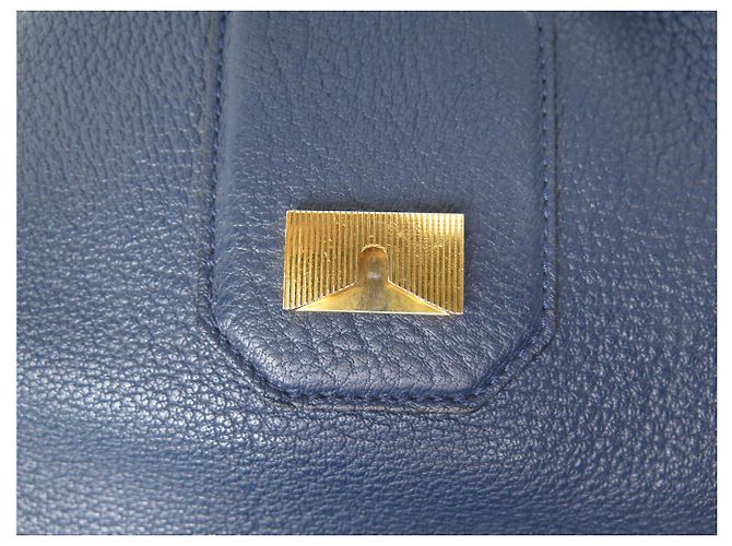 BOLSA LANCEL CHARLIE MM A06838 ALÇA DE COURO AZUL MARINHO - vista 10