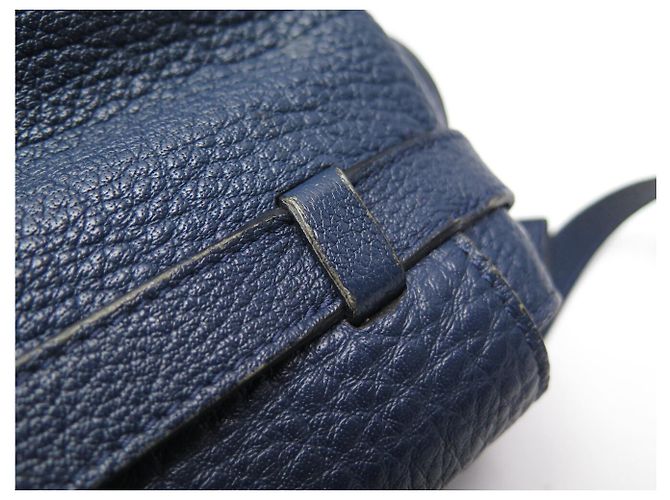 BOLSA LANCEL CHARLIE MM A06838 ALÇA DE COURO AZUL MARINHO - vista 16