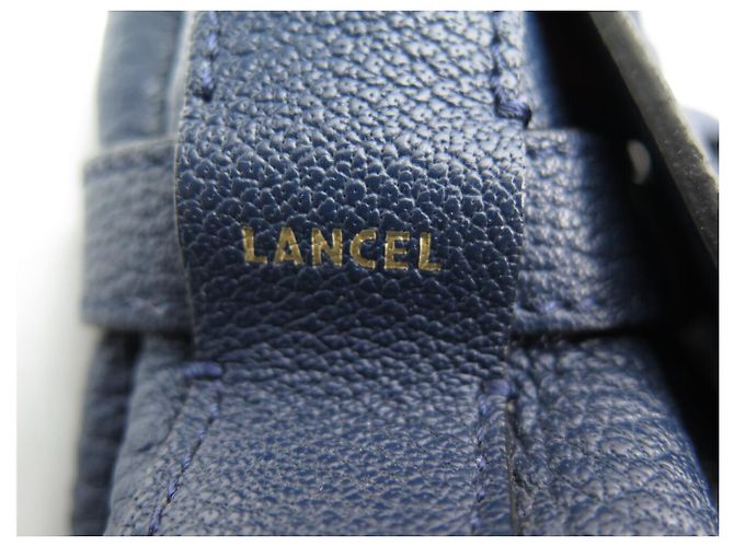 BOLSA LANCEL CHARLIE MM A06838 ALÇA DE COURO AZUL MARINHO - vista 17