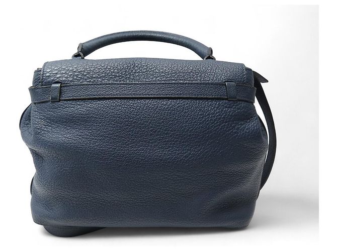 BOLSA LANCEL CHARLIE MM A06838 ALÇA DE COURO AZUL MARINHO - vista 2