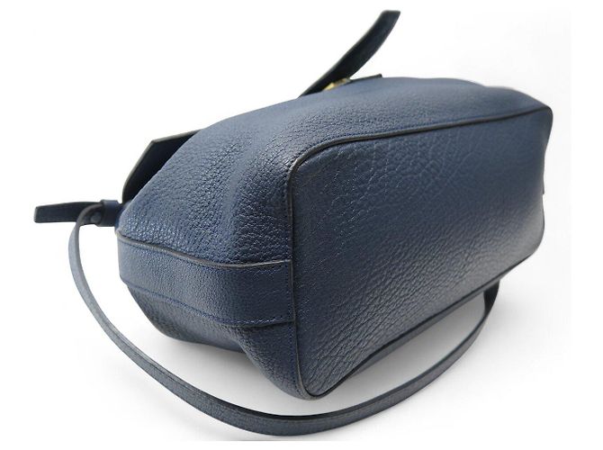 BOLSA LANCEL CHARLIE MM A06838 ALÇA DE COURO AZUL MARINHO - vista 5