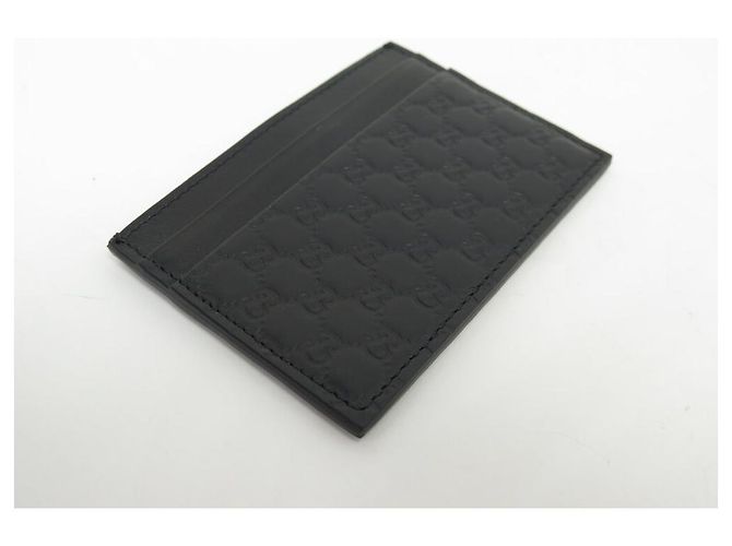 NEUER GUCCI MICROGUCCISSIMA 262837 4CC LEDER MONOGRAMM KARTENHALTER Schwarz - Ansicht 3
