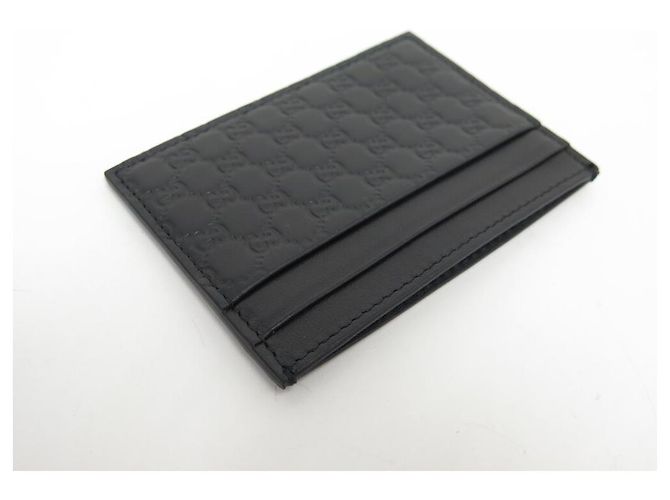 NEUER GUCCI MICROGUCCISSIMA 262837 4CC LEDER MONOGRAMM KARTENHALTER Schwarz - Ansicht 4