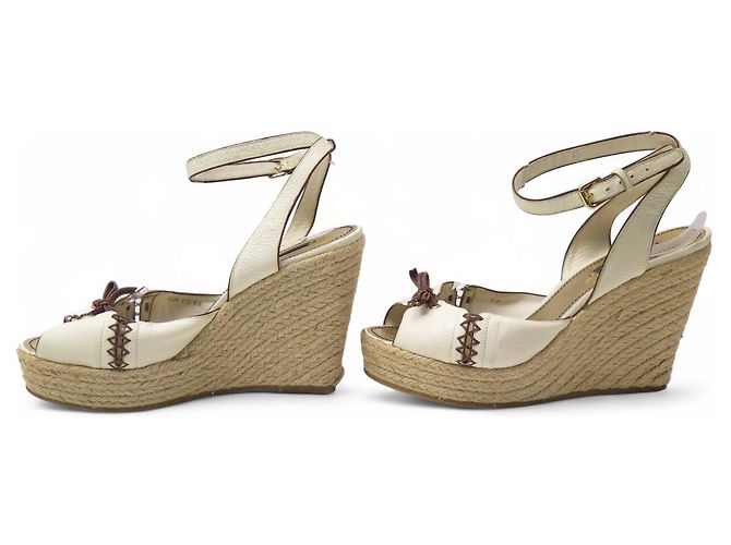 SCARPE LOUIS VUITTON SANDALI 39 PIATTAFORME HORIZON CON TACCHI A CUNEA Crudo - vista 2