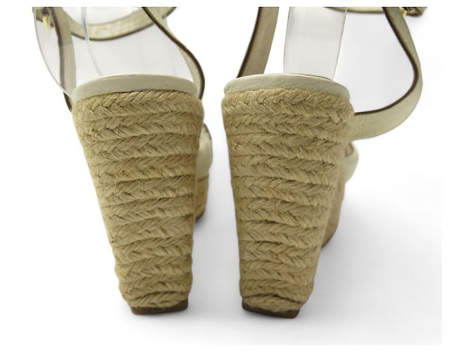 SCARPE LOUIS VUITTON SANDALI 39 PIATTAFORME HORIZON CON TACCHI A CUNEA Crudo - vista 5