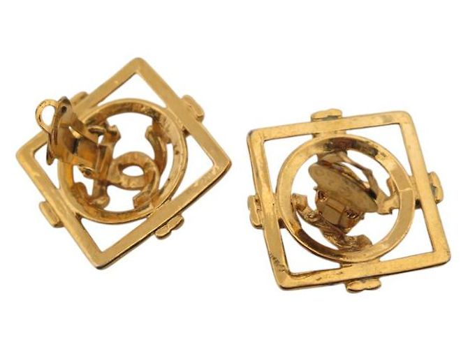 Chanel ORECCHINI VINTAGE LOGO CC DIAMANTE CASTELLANE 1990 D'oro - vista 6