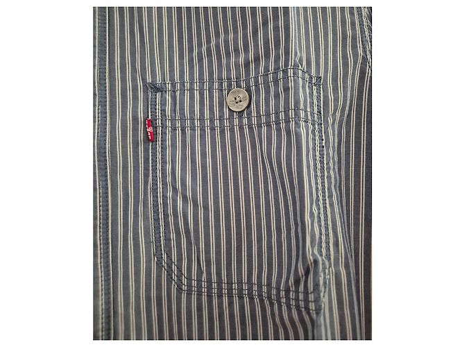 Camicia Levi's da uomo taglia S / 36 blu a righe bianche maniche lunghe 100% cotone Levi's Bianco - vista 2