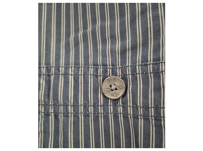 Camicia Levi's da uomo taglia S / 36 blu a righe bianche maniche lunghe 100% cotone Levi's Bianco - vista 3