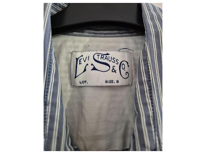 Camicia Levi's da uomo taglia S / 36 blu a righe bianche maniche lunghe 100% cotone Levi's Bianco - vista 4