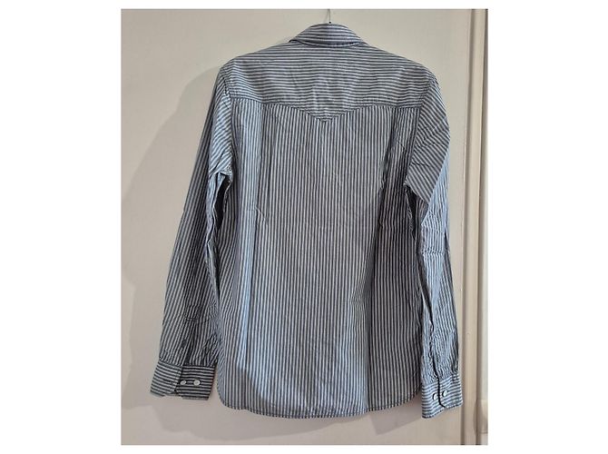 Camicia Levi's da uomo taglia S / 36 blu a righe bianche maniche lunghe 100% cotone Levi's Bianco - vista 6