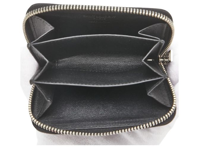 Monedero de cuero para mujer Saint Laurent Negro - vista 4