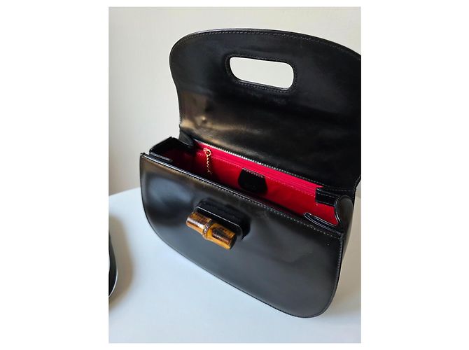 Borsa a mano Gucci Bamboo 1947 in pelle nera Nero - vista 10