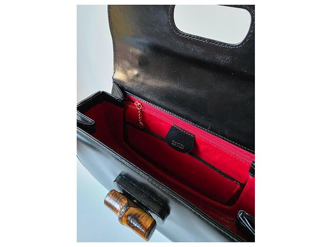 Borsa a mano Gucci Bamboo 1947 in pelle nera Nero - vista 15