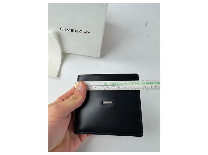 Vintage Givenchy Flapable Leather Card Holder / Wallet black - view 11