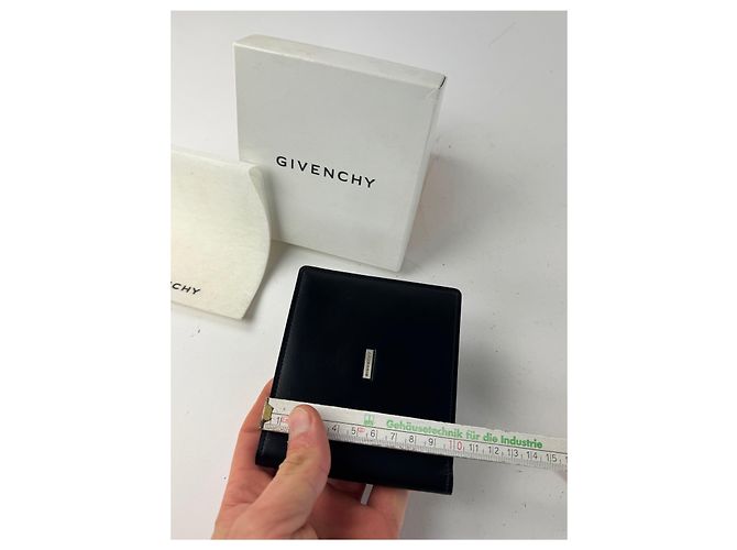 Vintage Givenchy Flapable Leather Card Holder / Wallet black - view 12