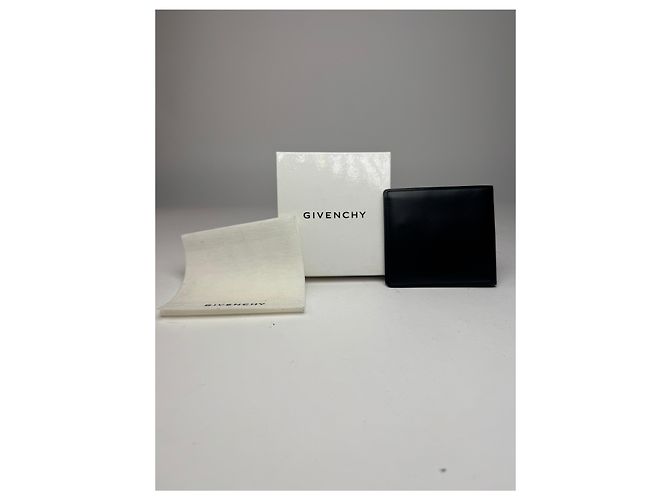 Vintage Givenchy Flapable Leather Card Holder / Wallet black - view 2