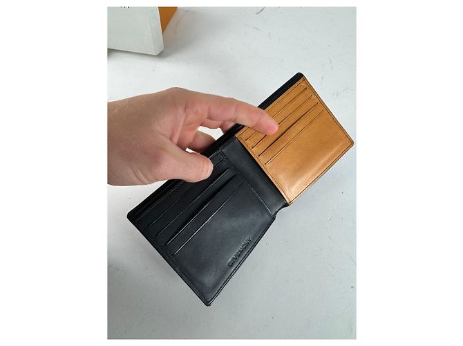Vintage Givenchy Flapable Leather Card Holder / Wallet black - view 5