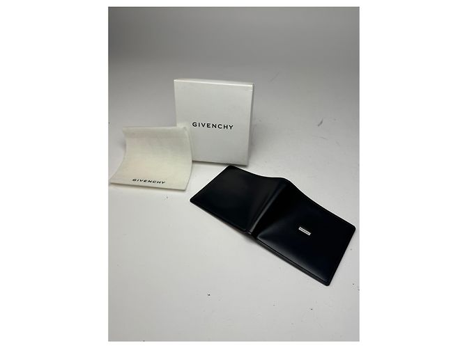 Vintage Givenchy Flapable Leather Card Holder / Wallet black - view 8