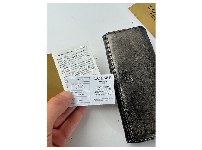 Vintage Loewe Madrid Leather Wallet Anthracite Dark grey - view 10