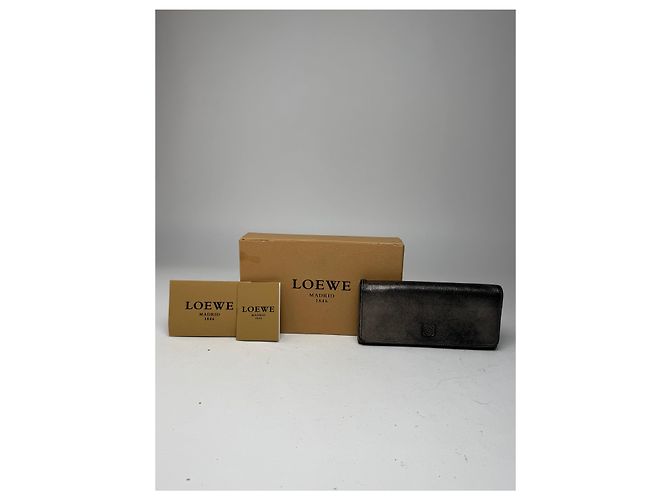 Vintage Loewe Madrid Leather Wallet Anthracite Dark grey - view 11
