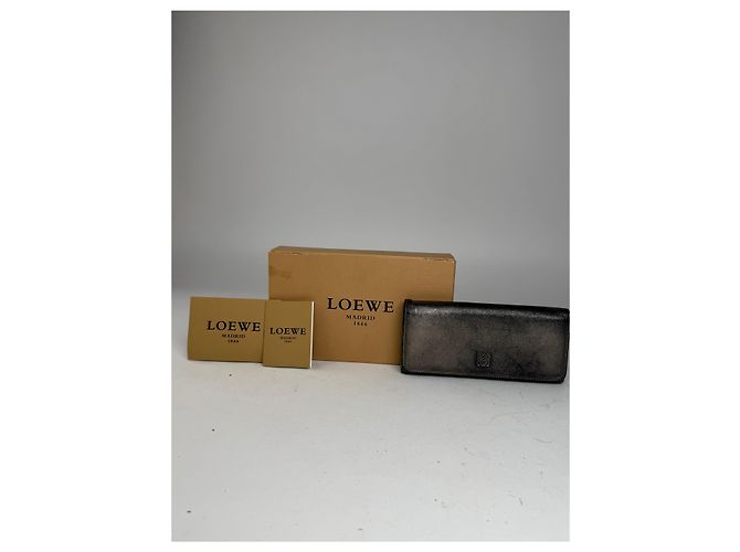 Vintage Loewe Madrid Leather Wallet Anthracite Dark grey - view 12