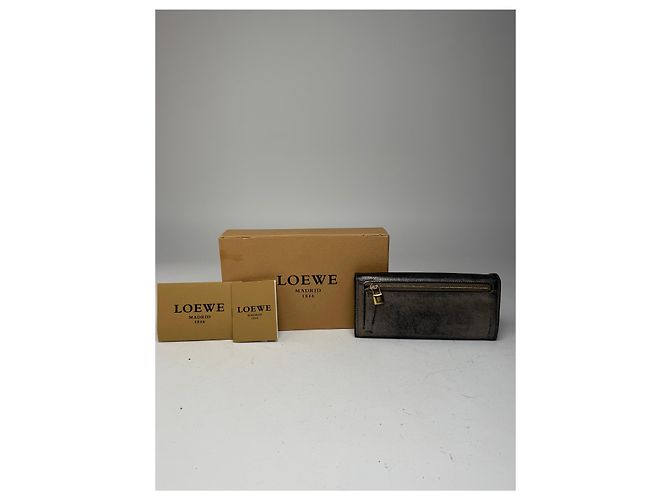 Vintage Loewe Madrid Leather Wallet Anthracite Dark grey - view 2