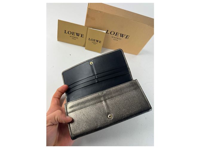 Vintage Loewe Madrid Leather Wallet Anthracite Dark grey - view 3
