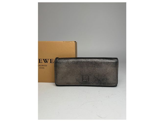 Vintage Loewe Madrid Leather Wallet Anthracite Dark grey - view 6
