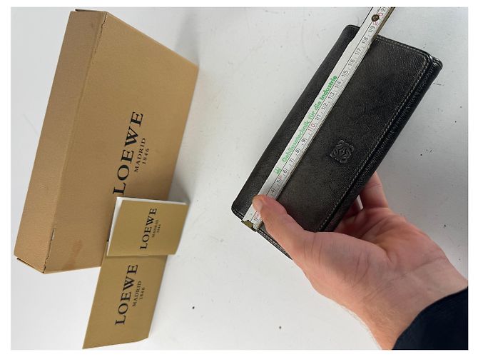 Vintage Loewe Madrid Leather Wallet Anthracite Dark grey - view 7