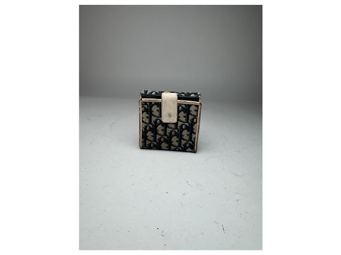 Vintage Dior Oblique Monogram Leather Wallet blue White Navy blue - view 13