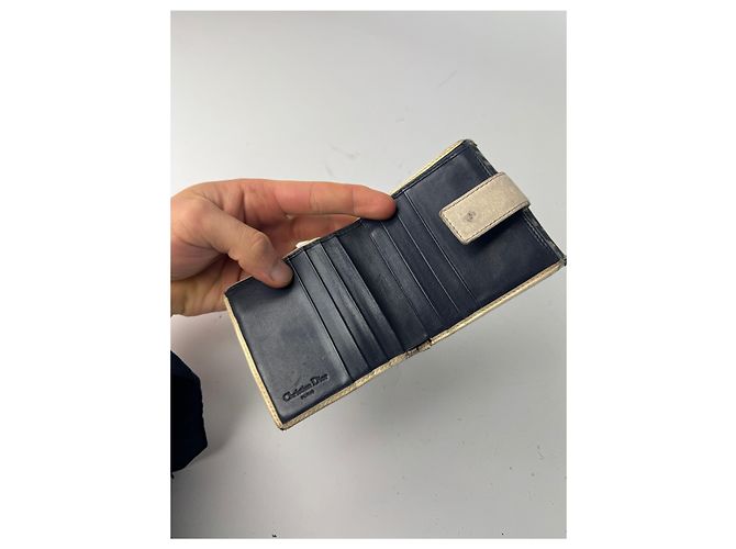 Vintage Dior Oblique Monogram Leather Wallet blue White Navy blue - view 5