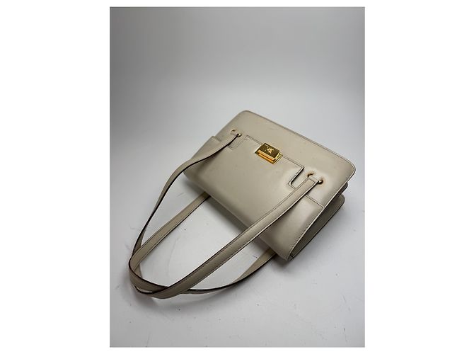 Céline Vintage Celine Lederhandtasche Weiß - Ansicht 10
