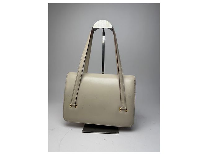 Céline Vintage Celine Lederhandtasche Weiß - Ansicht 2