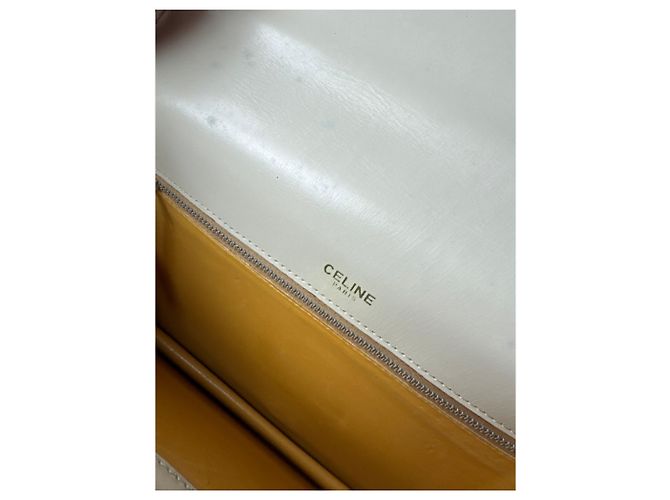 Céline Vintage Celine Lederhandtasche Weiß - Ansicht 4