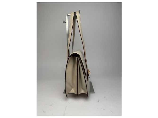 Céline Vintage Celine Lederhandtasche Weiß - Ansicht 6