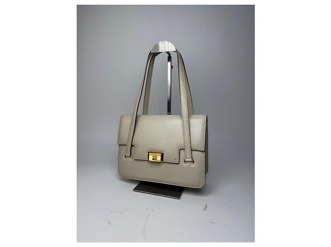 Céline Vintage Celine Lederhandtasche Weiß - Ansicht 7