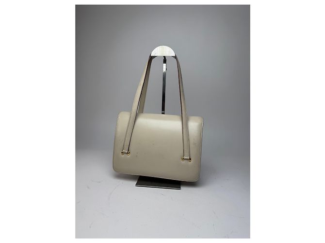 Céline Vintage Celine Lederhandtasche Weiß - Ansicht 9