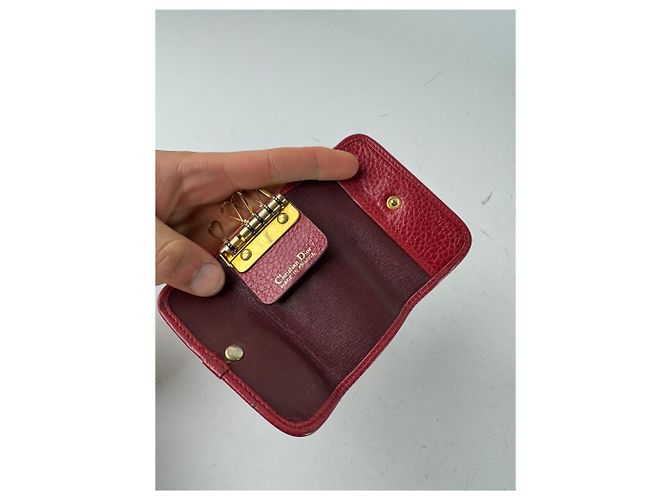 Vintage Dior Leather Key Holder Red - view 8
