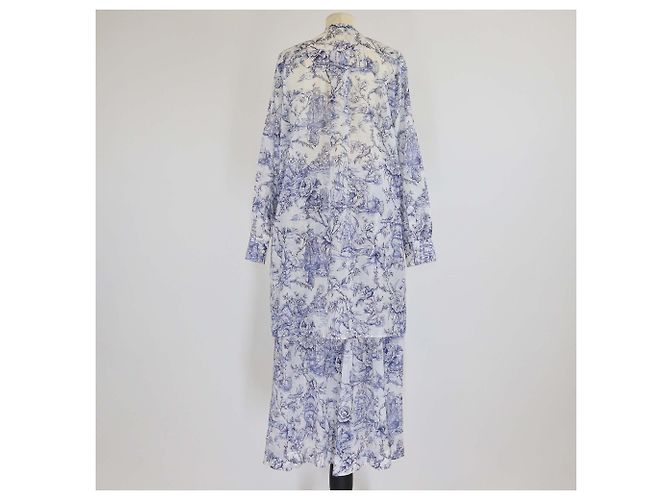 Conjunto de Blusa y Falda de Algodón con Estampado Toile De Jouy Blanco/Azul Christian Dior - vista 3