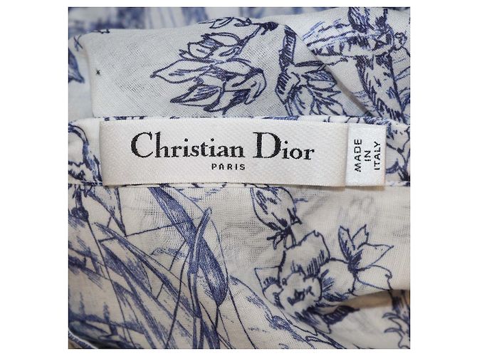 Conjunto de Blusa y Falda de Algodón con Estampado Toile De Jouy Blanco/Azul Christian Dior - vista 5