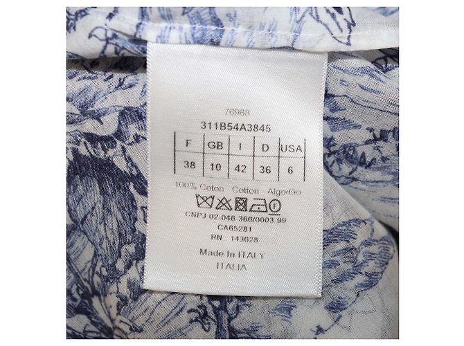 Conjunto de Blusa y Falda de Algodón con Estampado Toile De Jouy Blanco/Azul Christian Dior - vista 6
