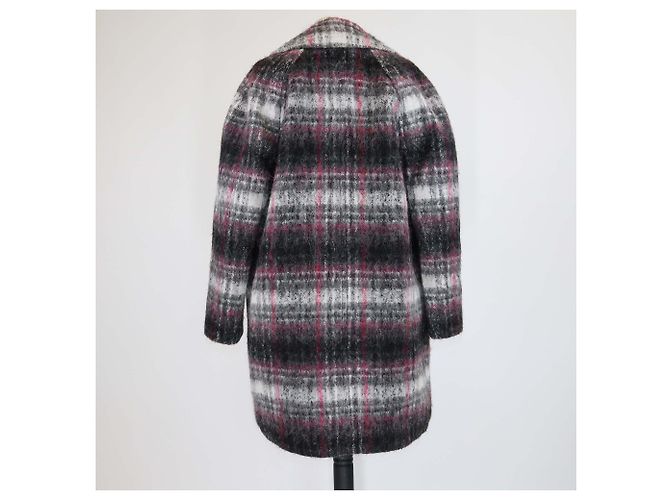 Abrigo de lana a cuadros gris/rosa de Karl Lagerfeld - vista 3