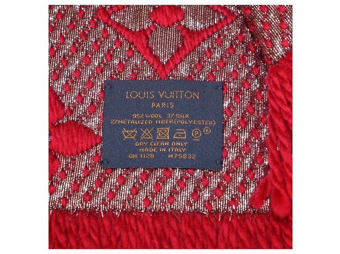 Sciarpa Louis Vuitton Monogram in Lana Logomania Shine Rosa/Metallico - vista 4