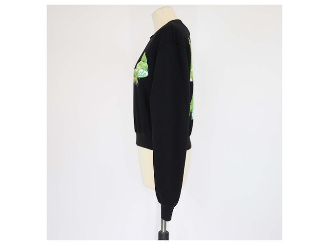 Off White Sudadera de manga larga de algodón negro con estampado floral Off-White - vista 2