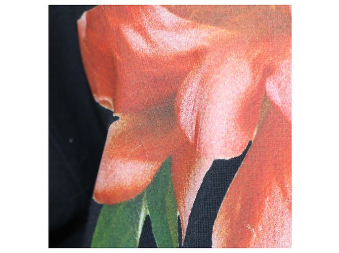 Sudadera de punto de algodón con estampado de rosa negra Valentino Negro Blanco - vista 4