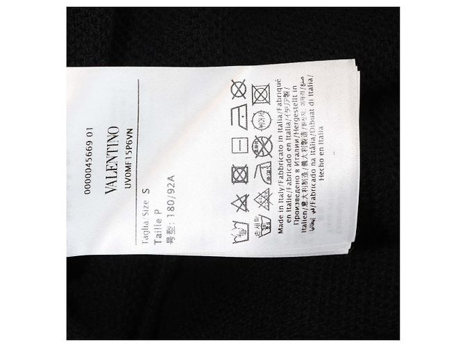 Sudadera de punto de algodón con estampado de rosa negra Valentino Negro Blanco - vista 6