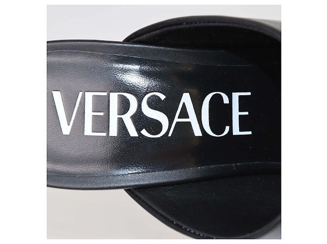 Mules de dupla plataforma em couro preto Versace - vista 6